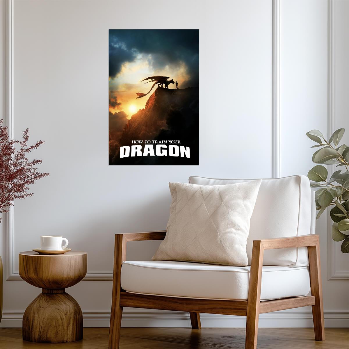 How to Train Your Dragon 2025 Movie Poster | Hiccup and Toothless on the Cliff - Movies & TV Poster