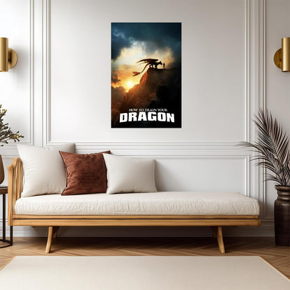 How to Train Your Dragon 2025 Movie Poster | Hiccup and Toothless on the Cliff - Movies & TV Poster