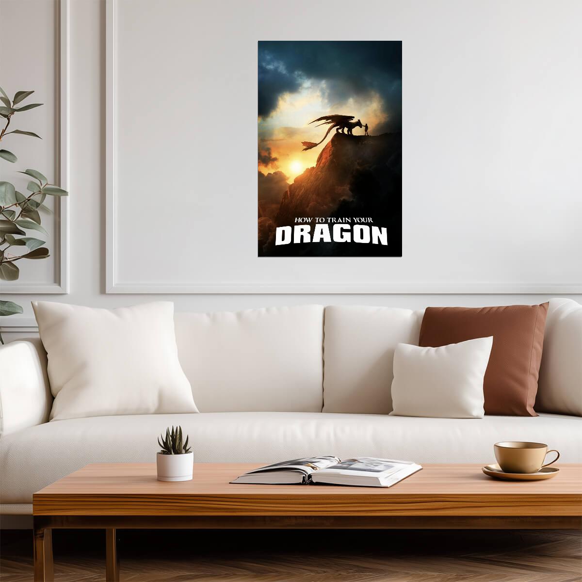 How to Train Your Dragon 2025 Movie Poster | Hiccup and Toothless on the Cliff - Movies & TV Poster