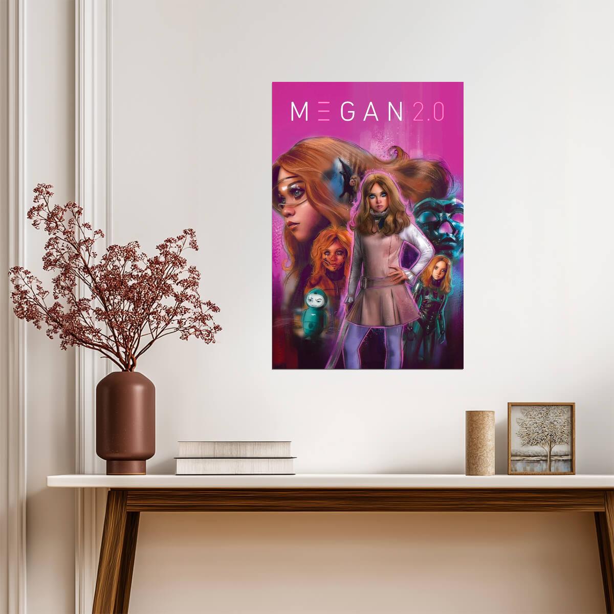 M3GAN 2.0 Movie Poster | Pink Skirt Suit and Robot Collage - Movies & TV Poster