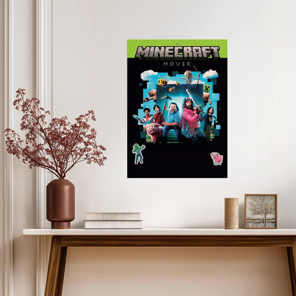 A Minecraft Movie Poster | Jack Black and Jason Momoa | Cast Collage Print - Movies & TV Poster