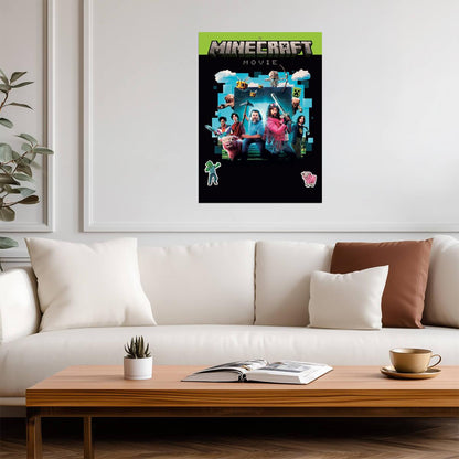 A Minecraft Movie Poster | Jack Black and Jason Momoa | Cast Collage Print - Movies & TV Poster