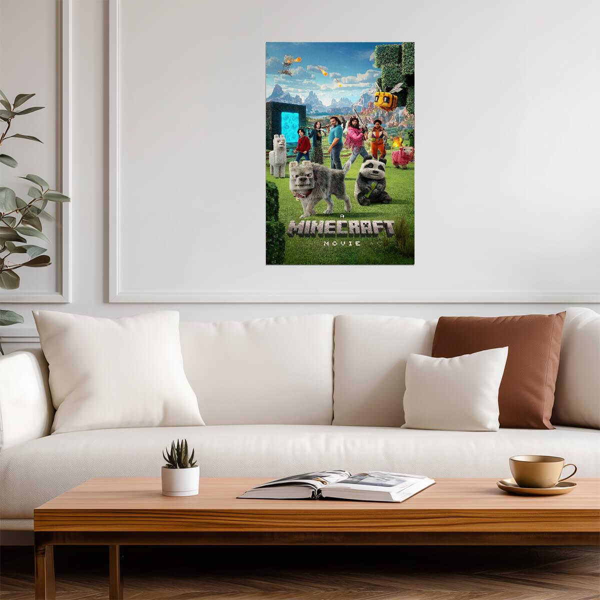 A Minecraft Movie Poster | Cast and Animals in the Overworld - Movies & TV Poster