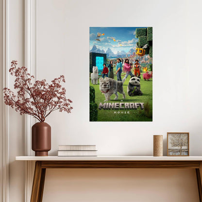 A Minecraft Movie Poster | Cast and Animals in the Overworld - Movies & TV Poster