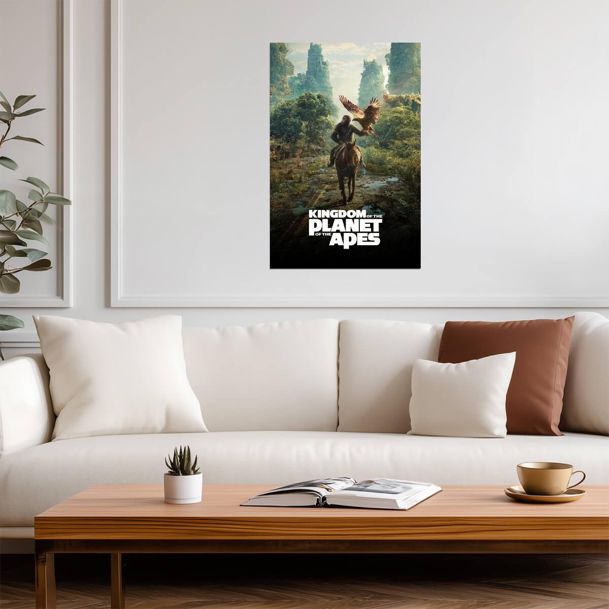 Kingdom of the Planet of the Apes Movie Poster | Noa Riding through Ruins - Movies & TV Poster