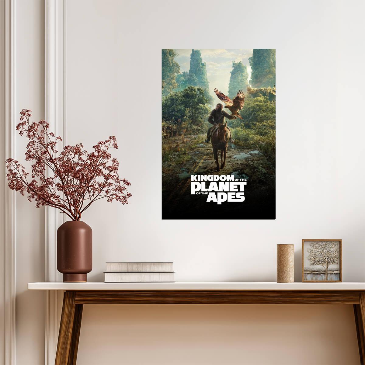 Kingdom of the Planet of the Apes Movie Poster | Noa Riding through Ruins - Movies & TV Poster