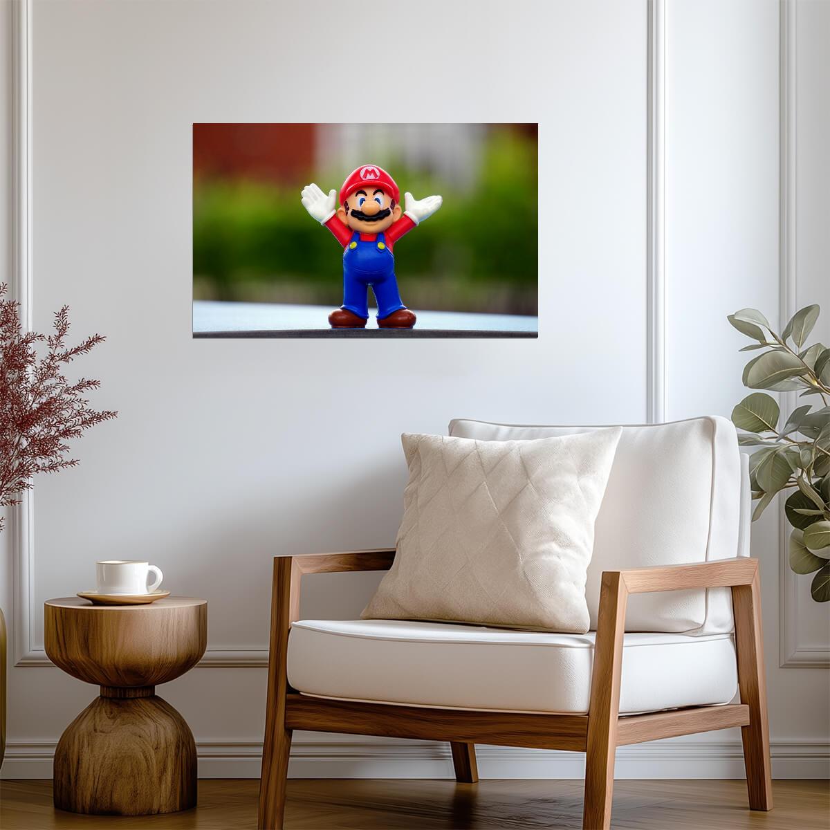 Super Mario Poster | Mario Figurine Outdoors | Toy Photo Print - Video Games Poster