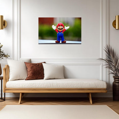 Super Mario Poster | Mario Figurine Outdoors | Toy Photo Print - Video Games Poster