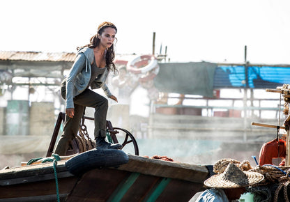 Tomb Raider 2018 Movie Poster | Alicia Vikander as Lara Croft Aboard a Harbor Boat - Movies & TV Poster