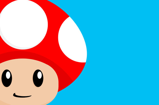 Super Mario Poster | Toad's Face with a Red Mushroom Cap - Video Games Poster