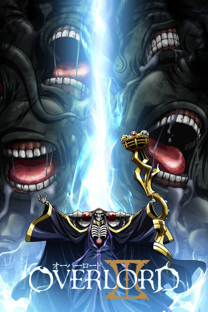 Overlord Season 3 Anime Poster | Ainz beneath the Stone Faces - Anime Poster