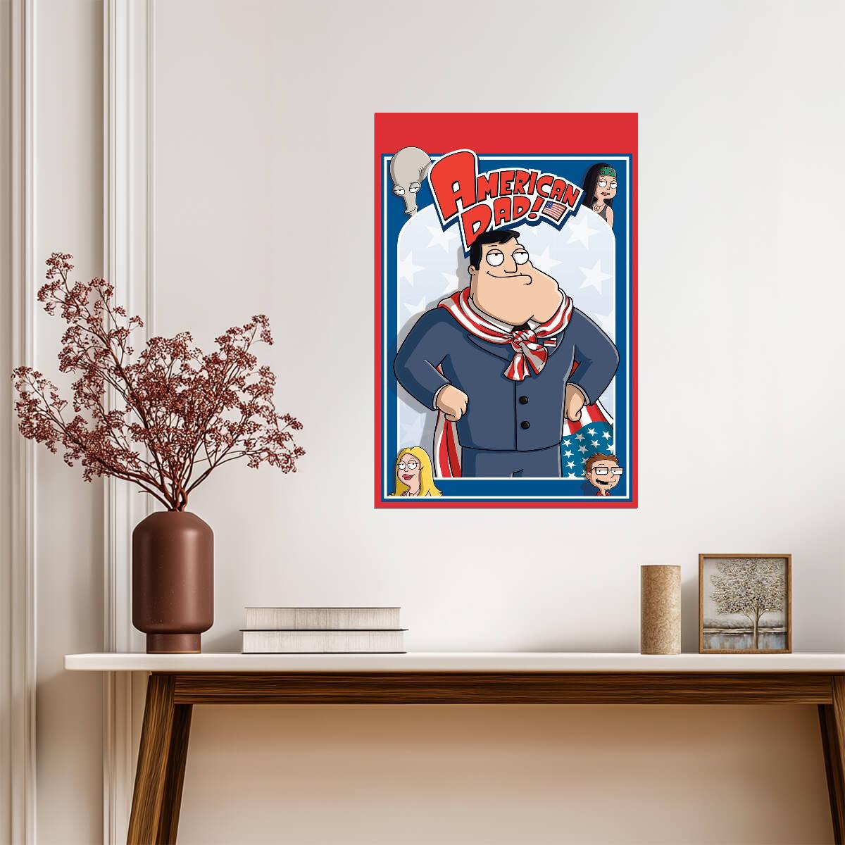 American Dad Poster | Stan Smith and Family Cartoon Print - Movies & TV Poster
