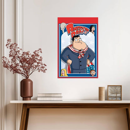 American Dad Poster | Stan Smith and Family Cartoon Print - Movies & TV Poster