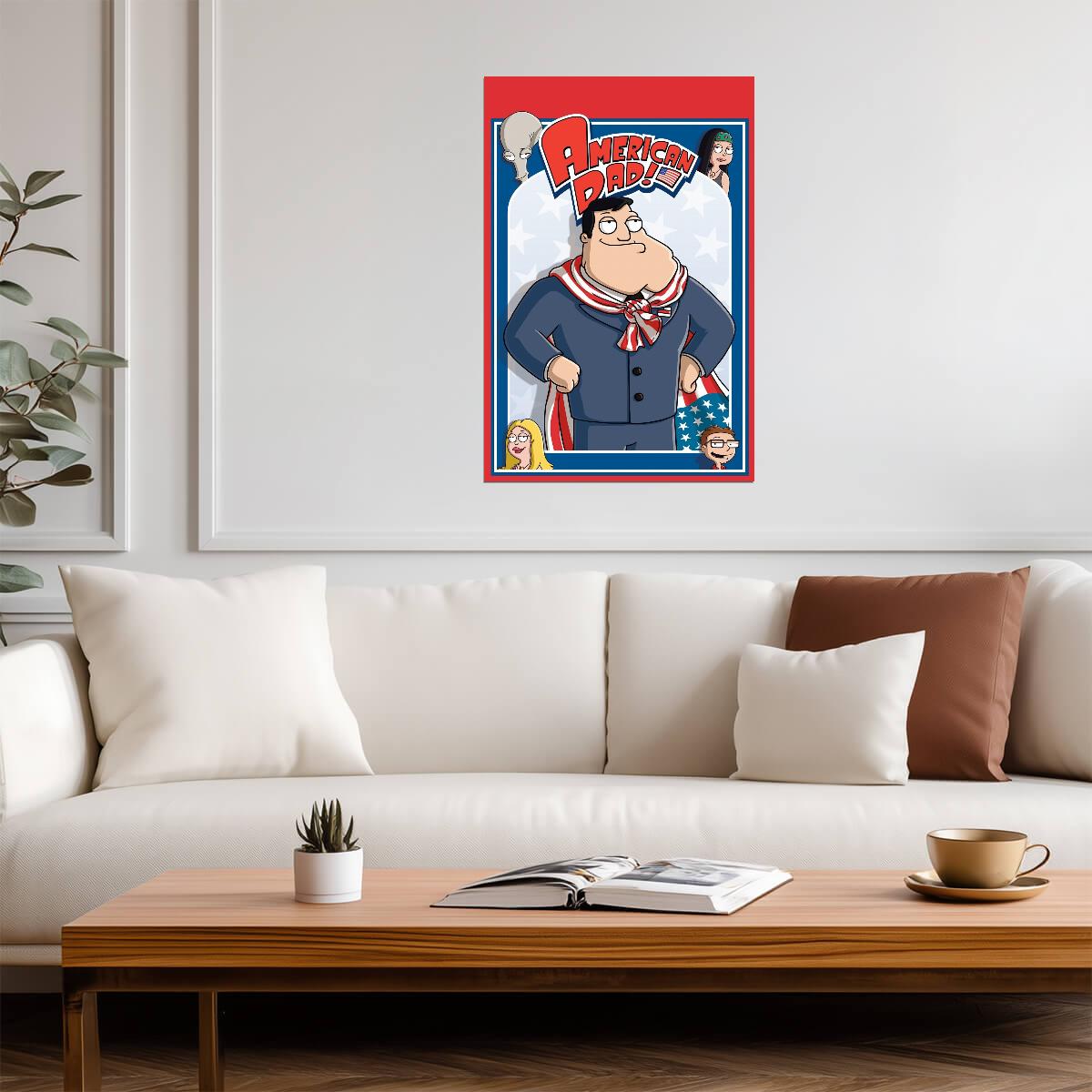 American Dad Poster | Stan Smith and Family Cartoon Print - Movies & TV Poster