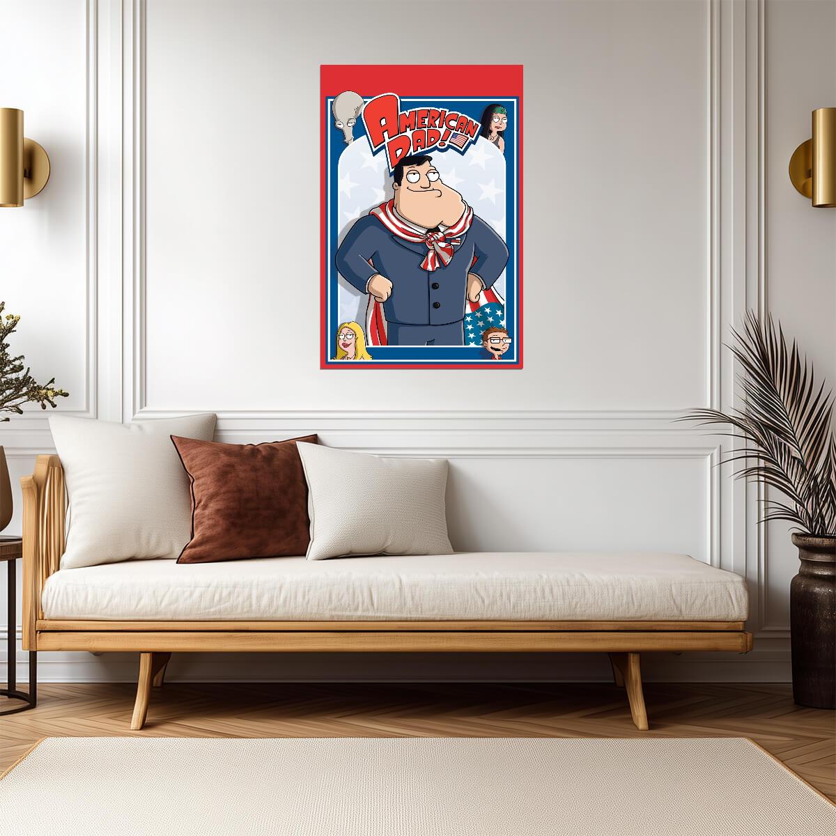 American Dad Poster | Stan Smith and Family Cartoon Print - Movies & TV Poster