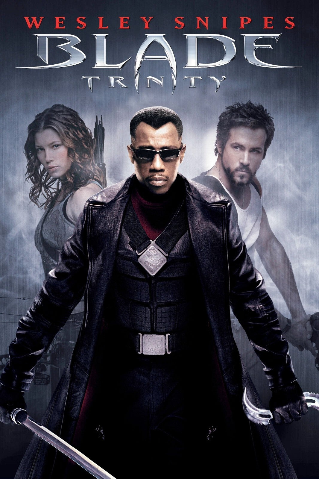 Blade Trinity Movie Poster | Wesley Snipes with Jessica Biel and Ryan Reynolds - Movies & TV Poster
