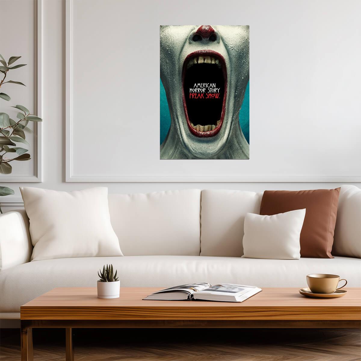 American Horror Story Freak Show Poster | Screaming Clown Face - Movies & TV Poster