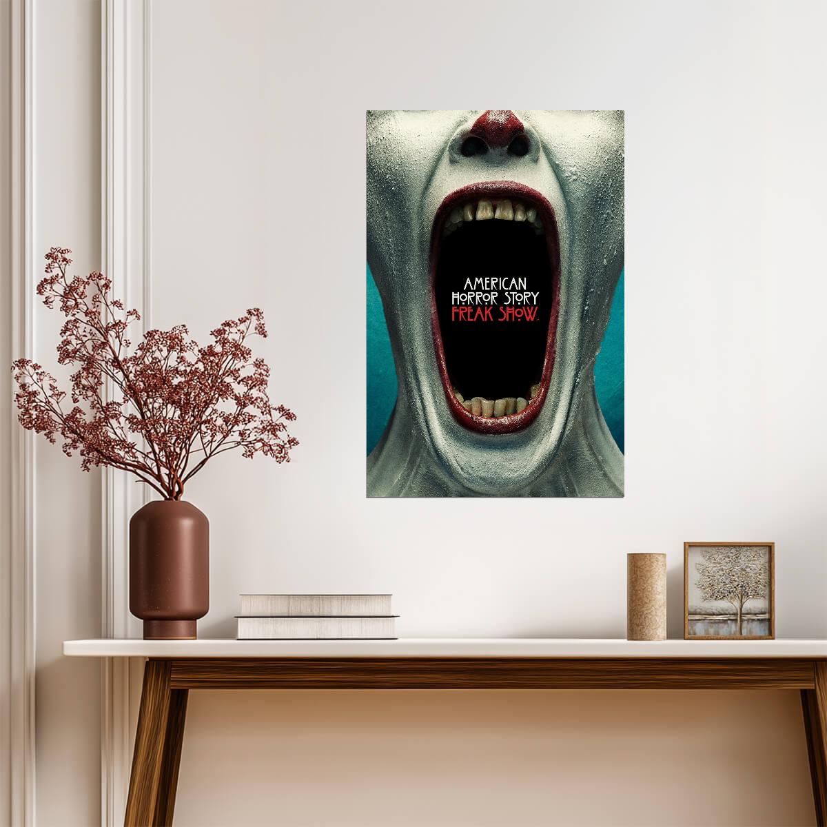 American Horror Story Freak Show Poster | Screaming Clown Face - Movies & TV Poster
