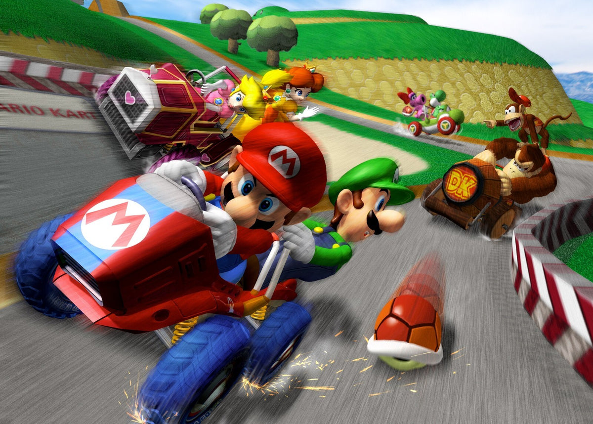 Mario Kart Poster | Mario and Luigi Racing - Video Games Poster