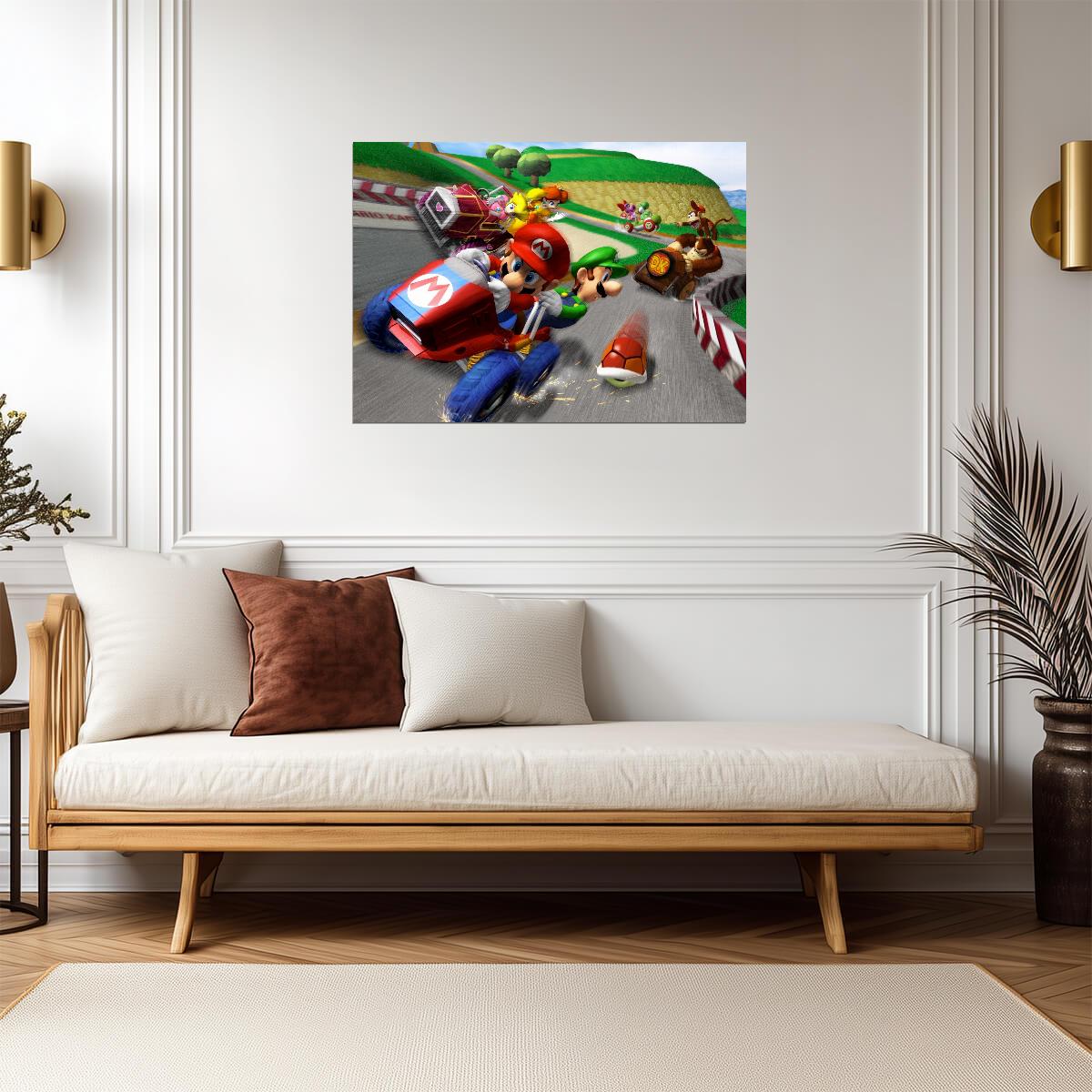 Mario Kart Poster | Mario and Luigi Racing - Video Games Poster