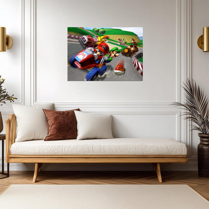 Mario Kart Poster | Mario and Luigi Racing - Video Games Poster