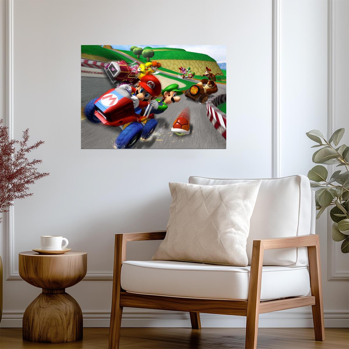 Mario Kart Poster | Mario and Luigi Racing - Video Games Poster