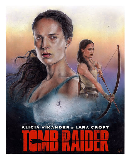 Tomb Raider 2018 Movie Poster | Alicia Vikander as Lara Croft | Ocean Portrait Montage - Movies & TV Poster