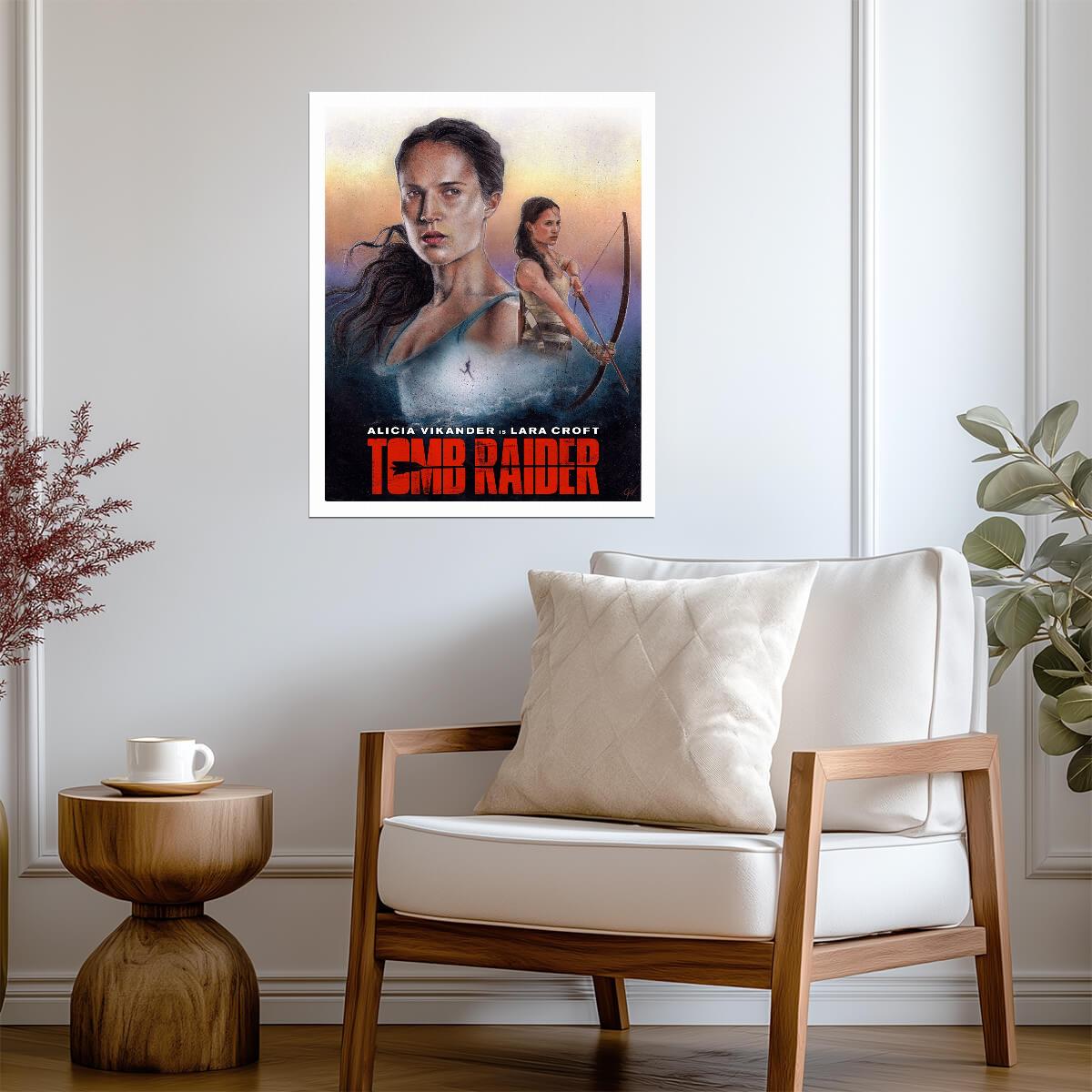 Tomb Raider 2018 Movie Poster | Alicia Vikander as Lara Croft | Ocean Portrait Montage - Movies & TV Poster