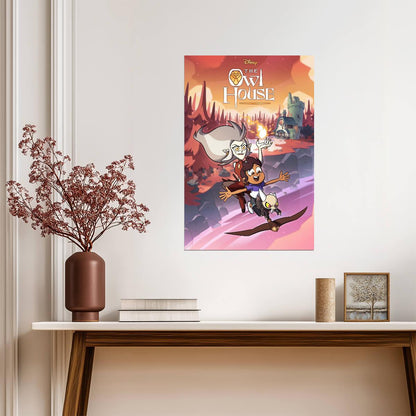 The Owl House Poster | Luz, Eda and King Flying at Sunset - Movies & TV Poster