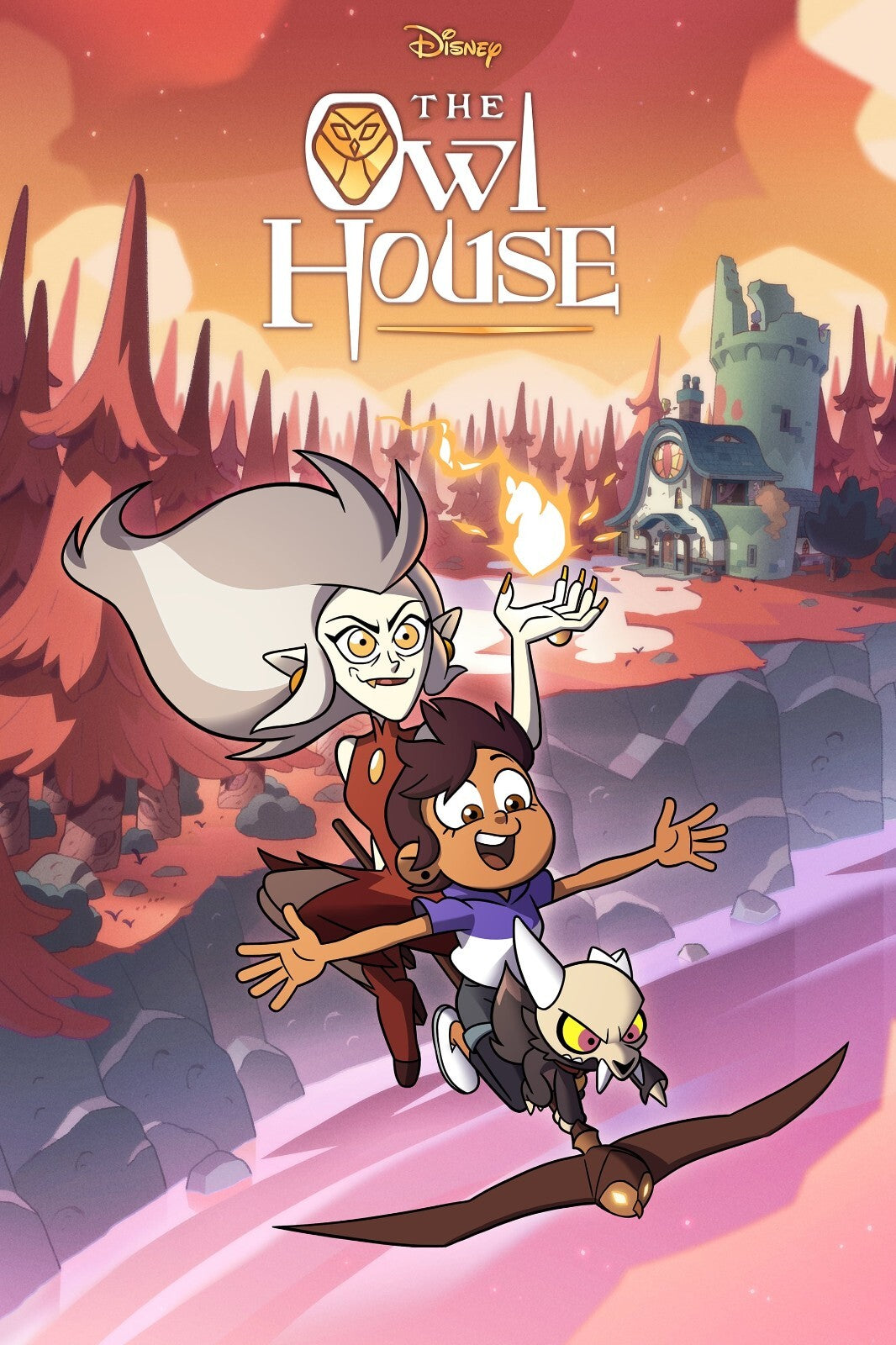 The Owl House Poster | Luz, Eda and King Flying at Sunset - Movies & TV Poster