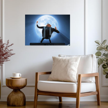 Despicable Me Movie Poster | Gru with the Full Moon - Movies & TV Poster