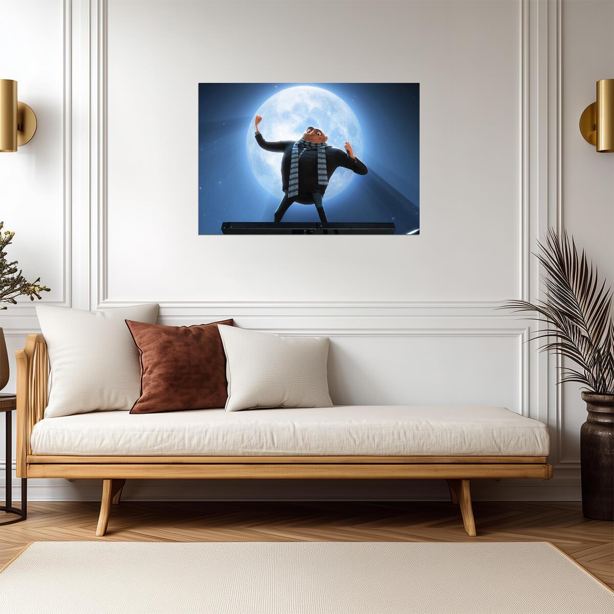 Despicable Me Movie Poster | Gru with the Full Moon - Movies & TV Poster