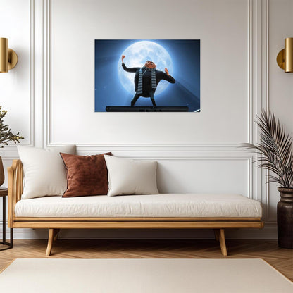 Despicable Me Movie Poster | Gru with the Full Moon - Movies & TV Poster