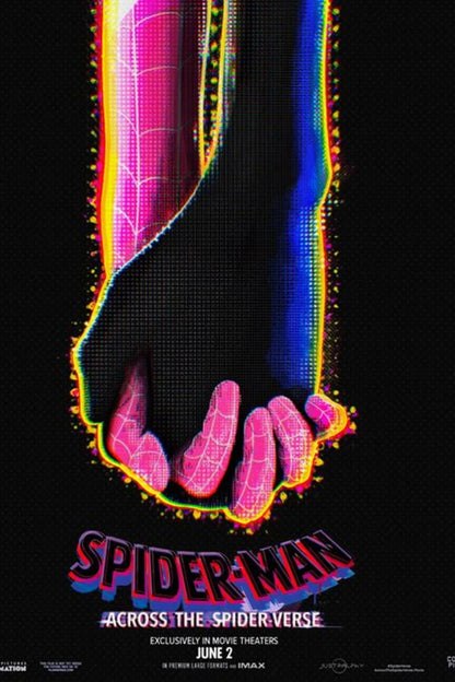Spider-Man Across the Spider-Verse Movie Poster | Miles and Gwen Holding Hands - Movies & TV Poster
