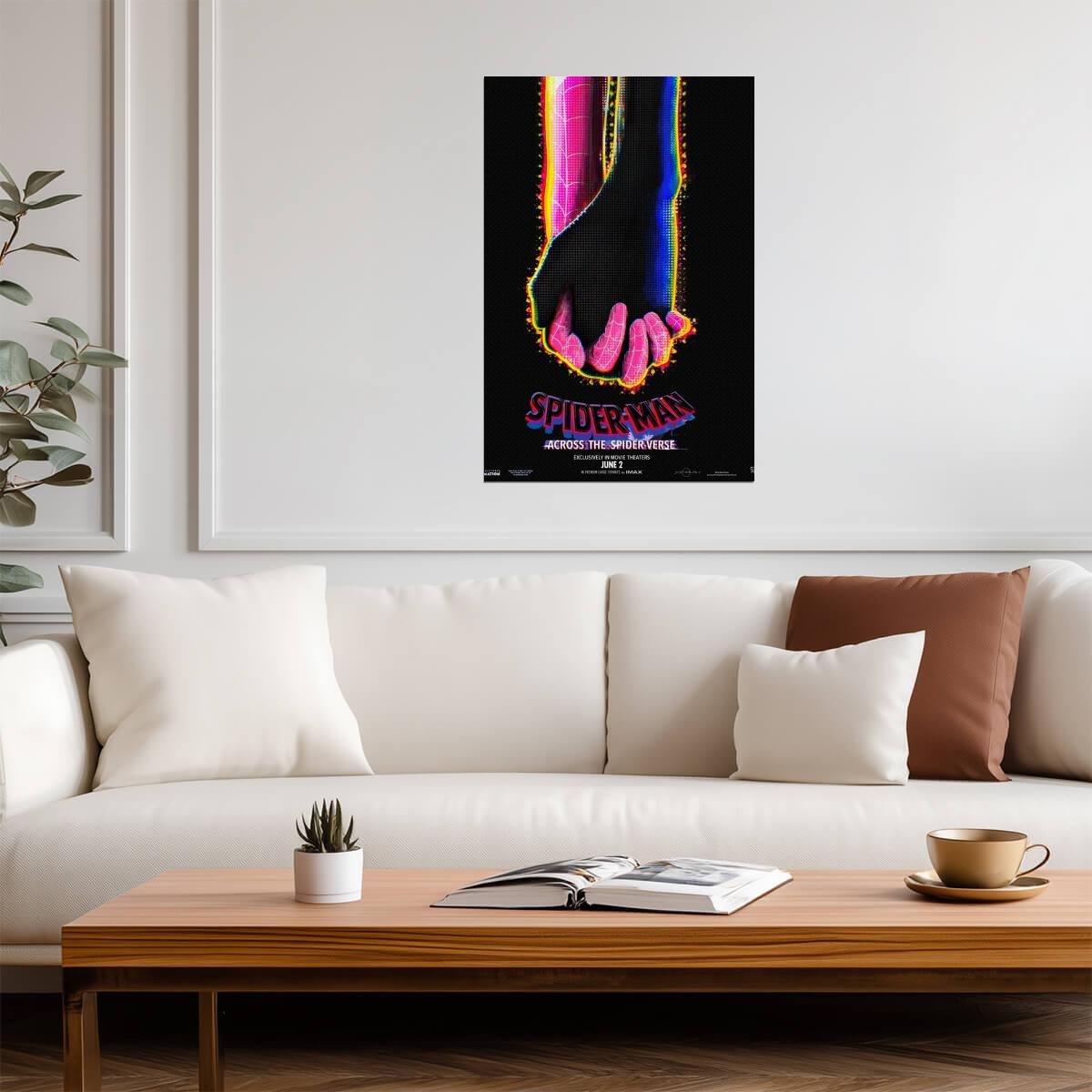 Spider-Man Across the Spider-Verse Movie Poster | Miles and Gwen Holding Hands - Movies & TV Poster