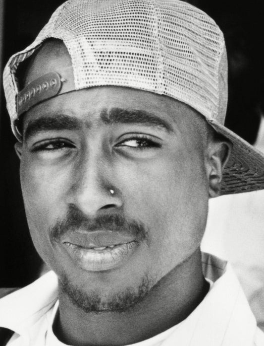 Tupac Shakur Photo Poster | Black and White Rapper Portrait - Music Poster
