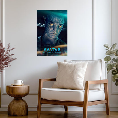 Avatar The Way of Water Movie Poster | Colonel Quaritch Blue Portrait - Movies & TV Poster