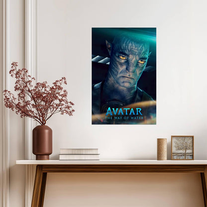 Avatar The Way of Water Movie Poster | Colonel Quaritch Blue Portrait - Movies & TV Poster