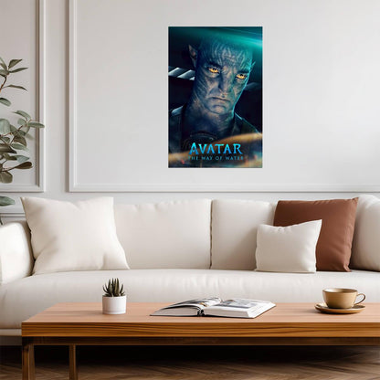Avatar The Way of Water Movie Poster | Colonel Quaritch Blue Portrait - Movies & TV Poster