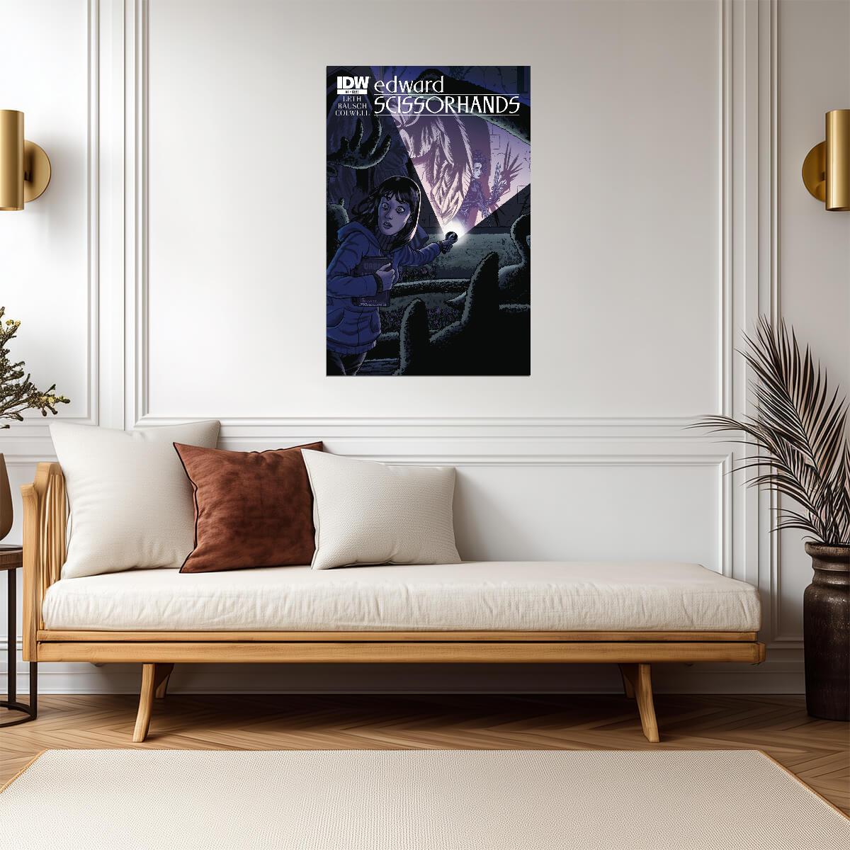 Edward Scissorhands Poster | Comic Cover with Megs and a Flashlight - Graphic & Art Poster