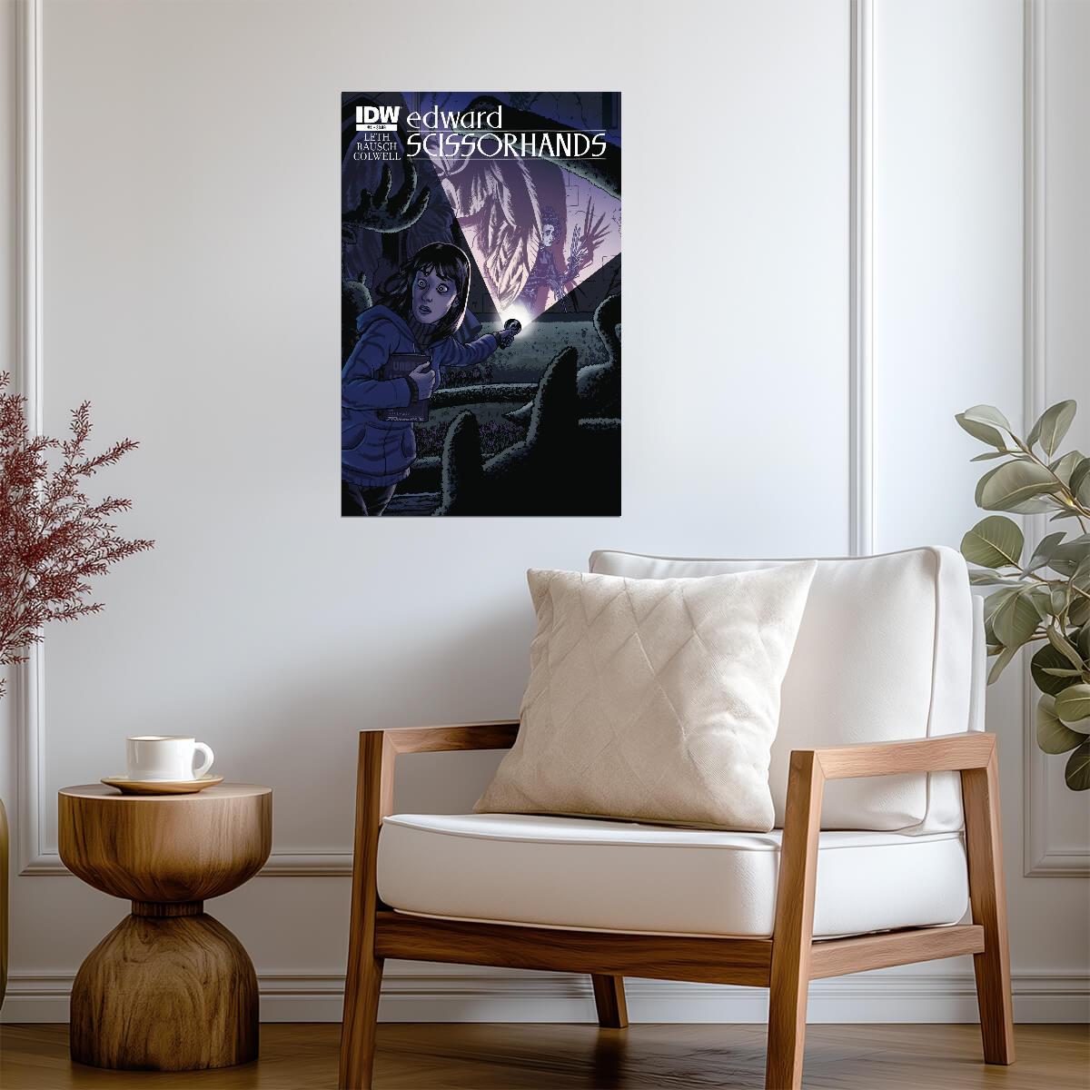 Edward Scissorhands Poster | Comic Cover with Megs and a Flashlight - Graphic & Art Poster