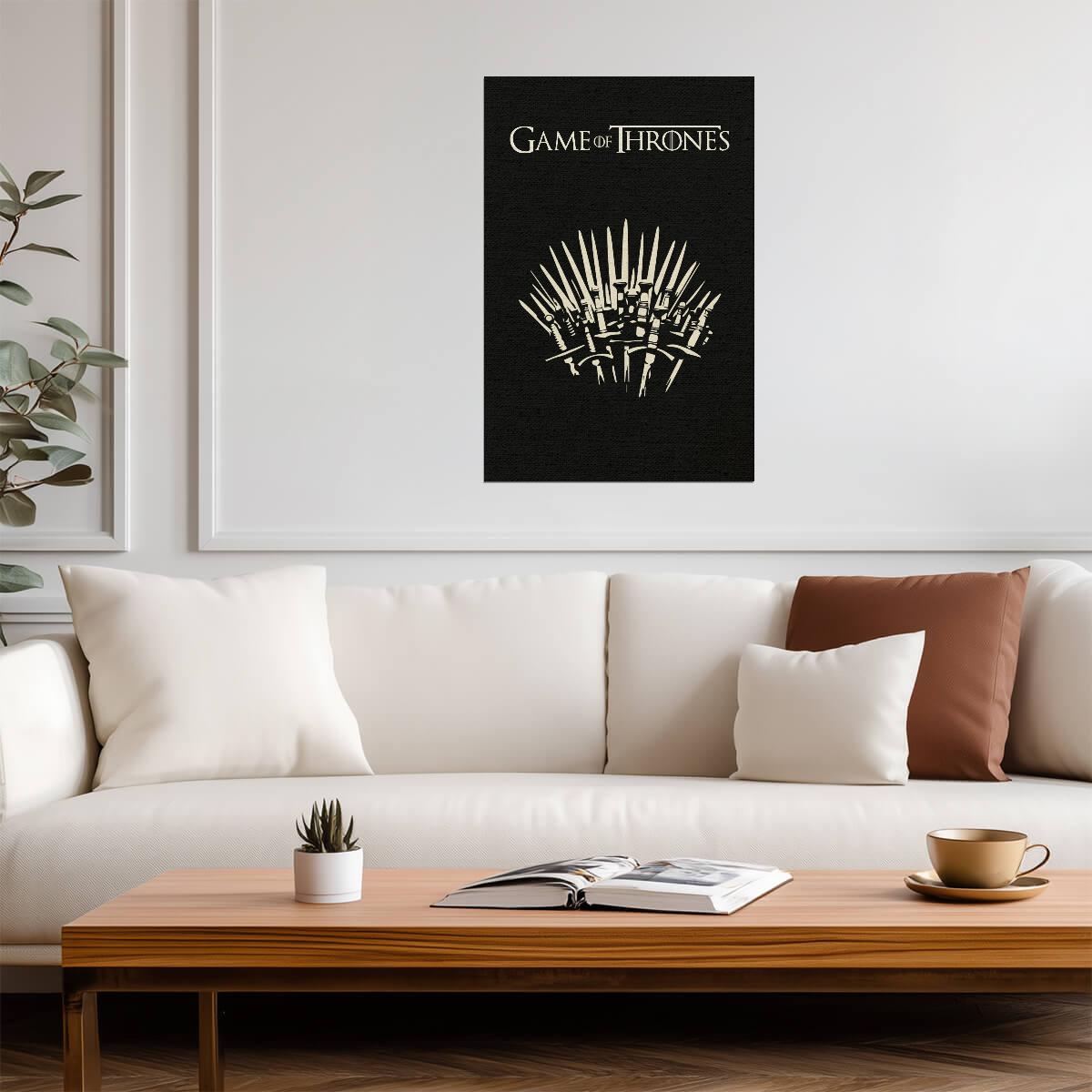 Game of Thrones Poster | Gold Iron Throne Emblem - Movies & TV Poster