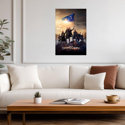 Star Trek Discovery TV Series Poster | Discovery Crew Raising a Federation Flag - Movies & TV Poster