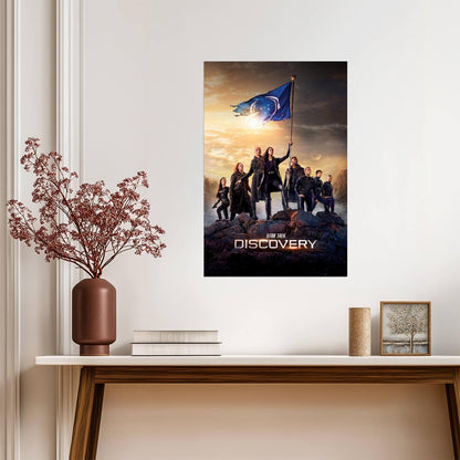Star Trek Discovery TV Series Poster | Discovery Crew Raising a Federation Flag - Movies & TV Poster