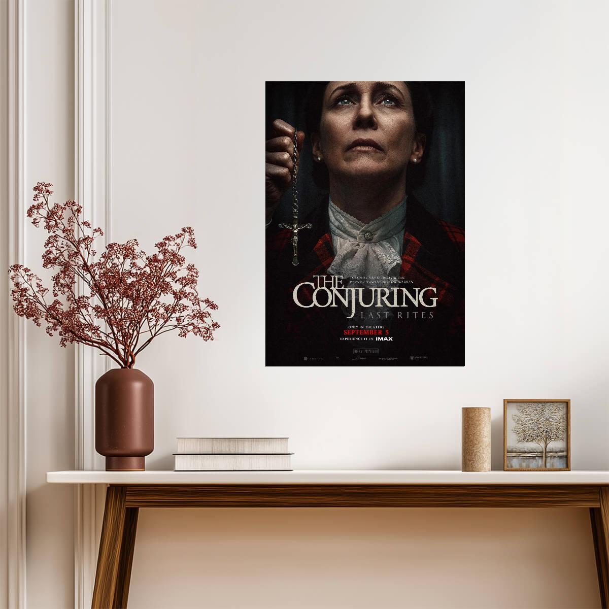 The Conjuring Last Rites Movie Poster | Lorraine Warren Holding a Rosary - Movies & TV Poster