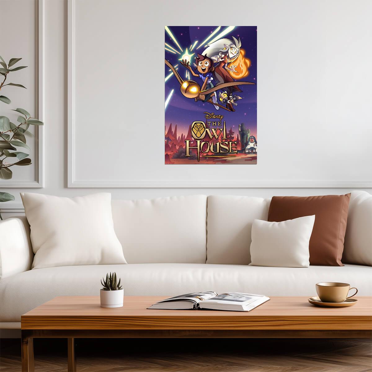 The Owl House Poster | Luz, Eda and King Flying Through the Night - Movies & TV Poster