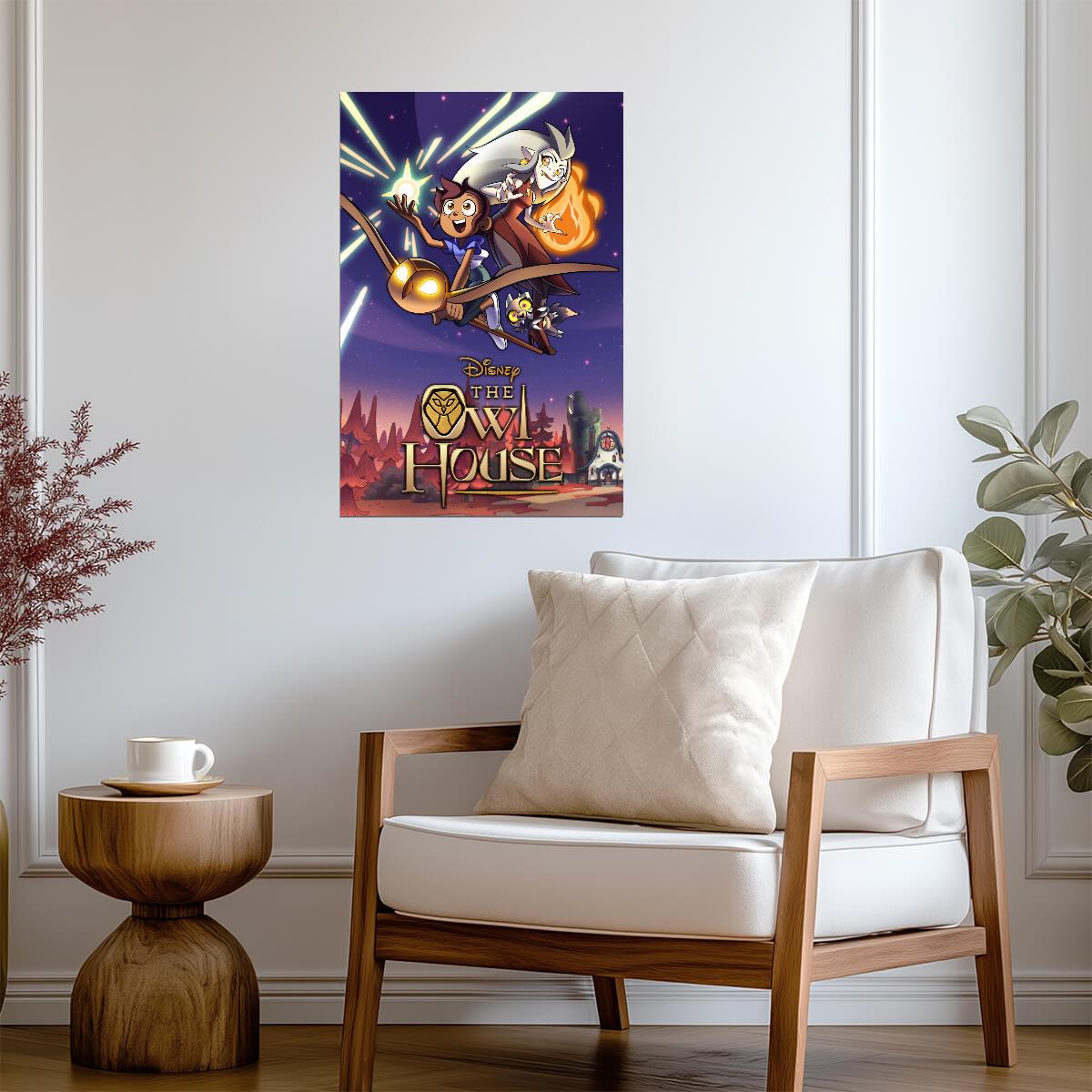 The Owl House Poster | Luz, Eda and King Flying Through the Night - Movies & TV Poster