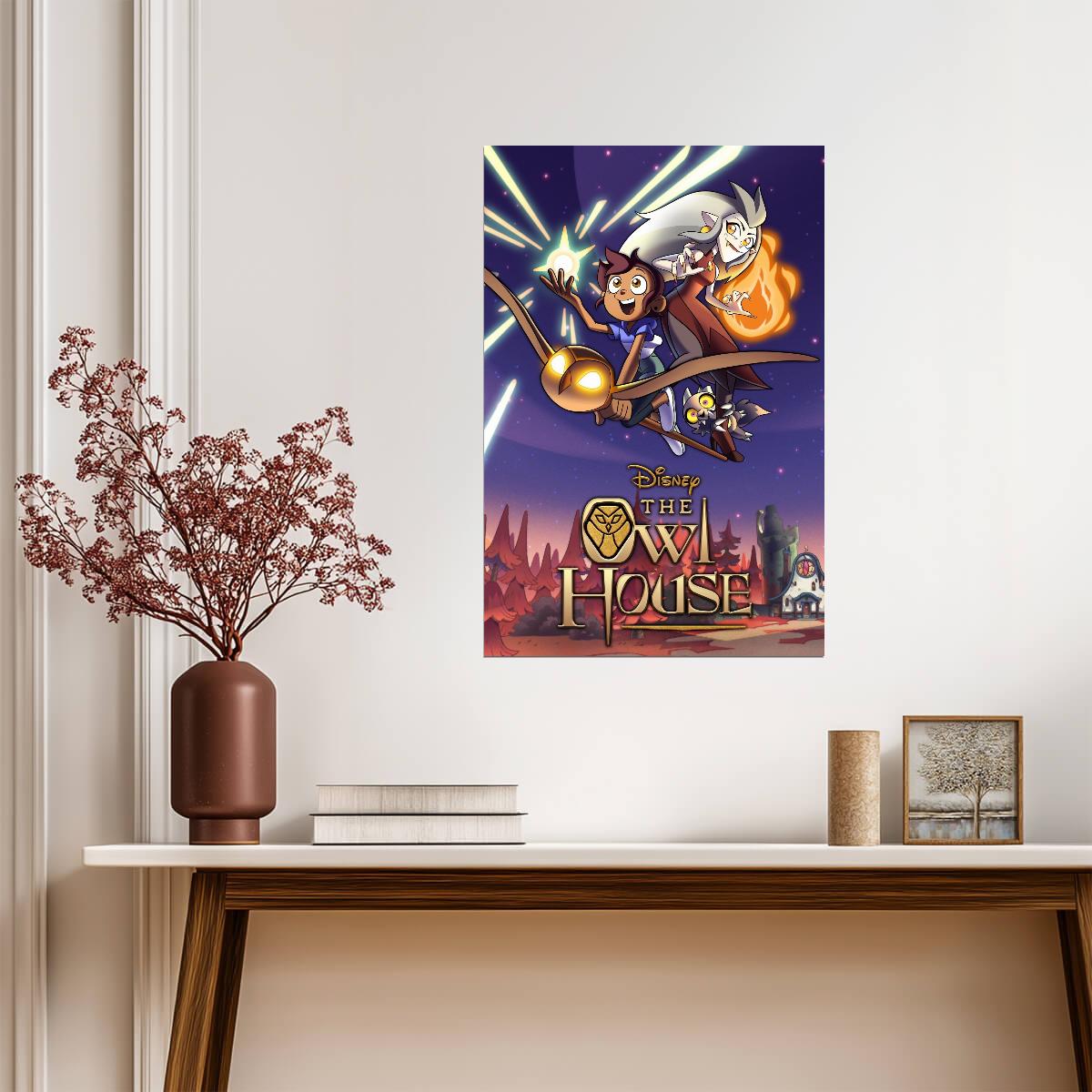 The Owl House Poster | Luz, Eda and King Flying Through the Night - Movies & TV Poster