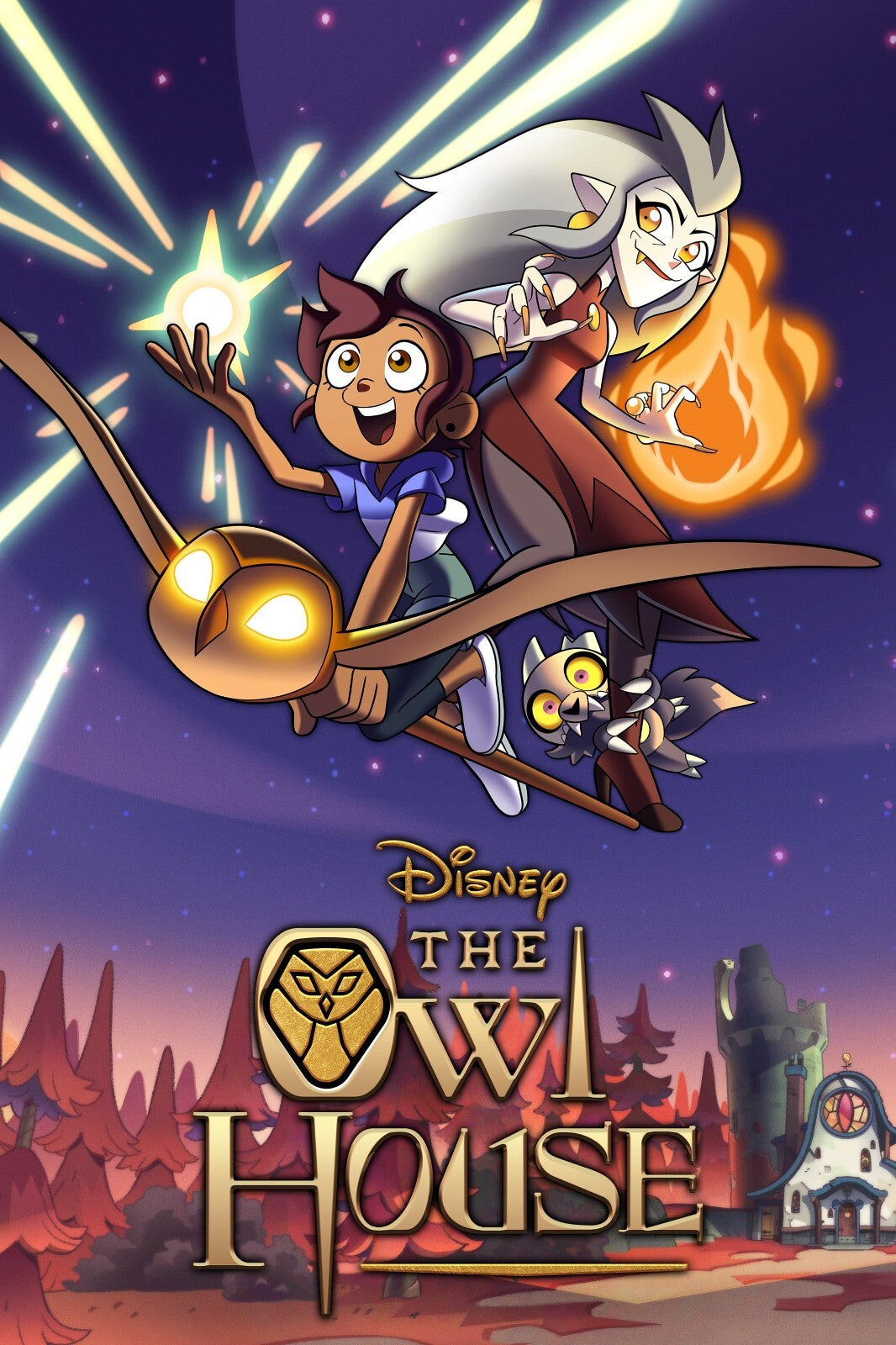 The Owl House Poster | Luz, Eda and King Flying Through the Night - Movies & TV Poster