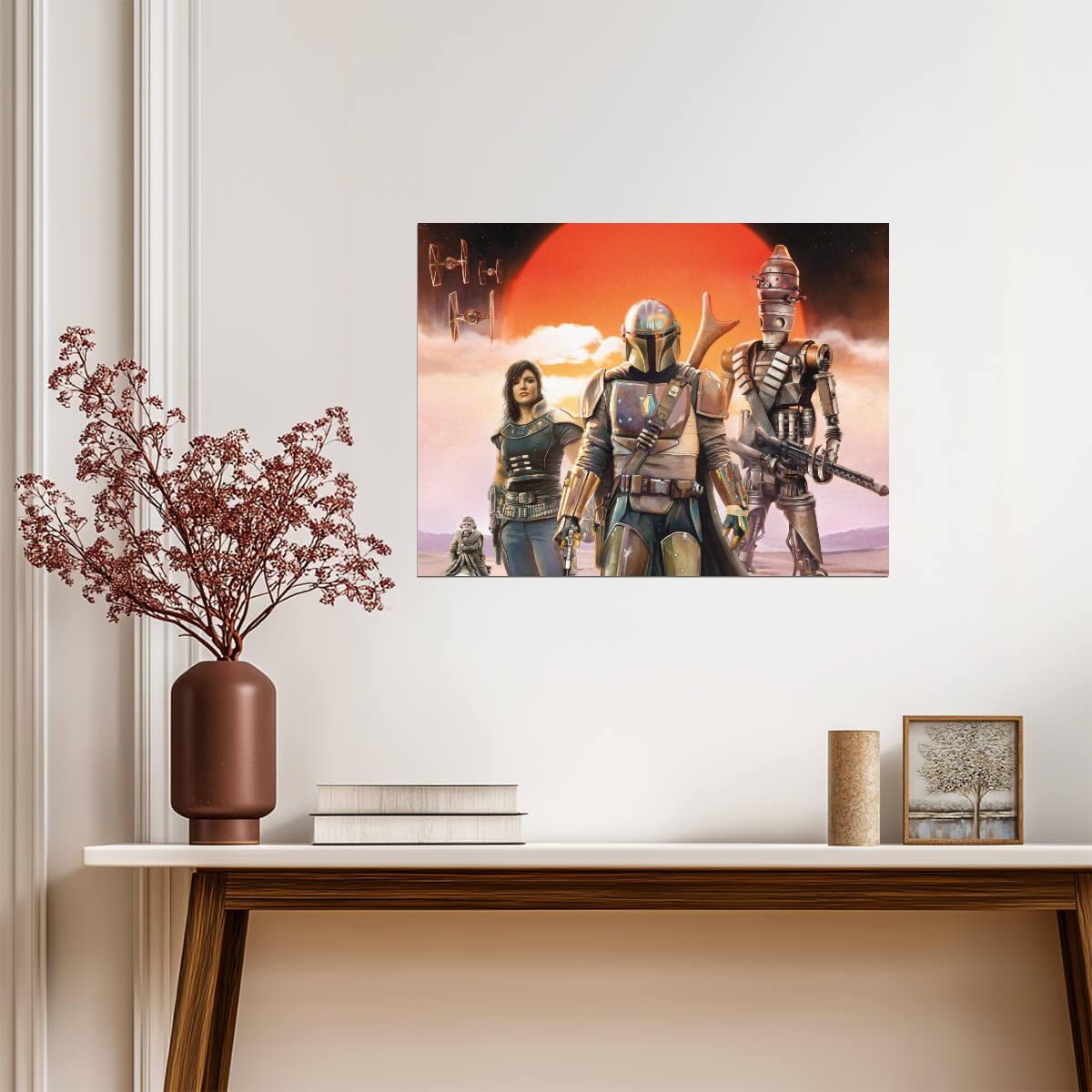 The Mandalorian TV Series Poster | Din Djarin with Cara Dune and IG-11 - Movies & TV Poster